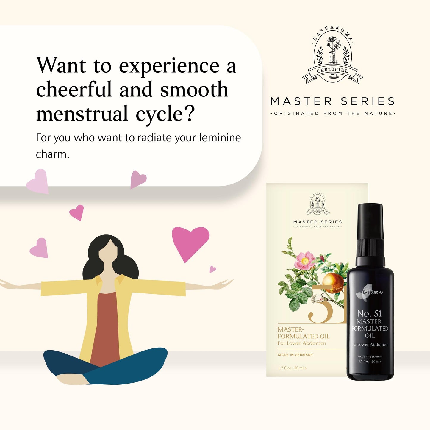 Easearoma Master Series No. 51 For Women Formulated Oil 50ml Premium Essential Oil German Aromatherapy Healthcare Wellness