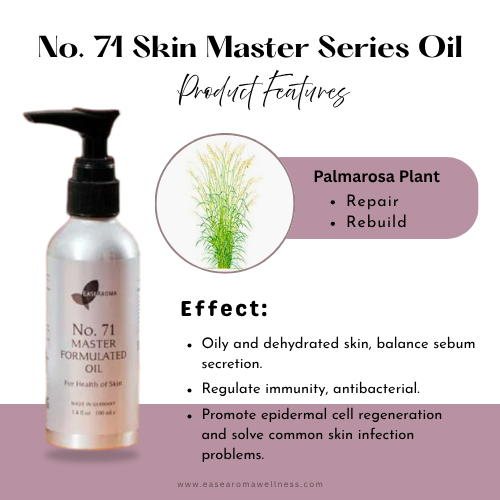 Easearoma Master Series No. 71 For Healthy Skin Care Formulated Oil 100ml Premium Essential Oil German Aromatherapy