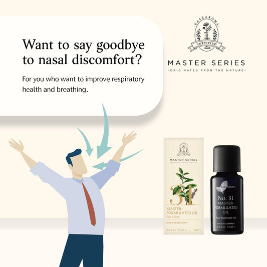 Easearoma Master Series No. 31 Healthcare For Neck and Chest Formulated Oil 15ml Premium Essential Oil German Aromatherapy