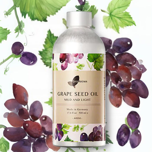 Easearoma Grape Seed Oil with Vitamin E Base Oil Mild and Light Effect 500ml