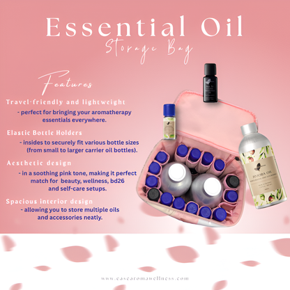 Easearoma Essential Oil Pink Storage Bag