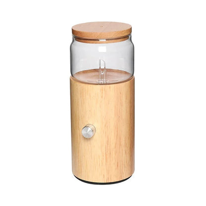 Pure Essential Oils Atomization Diffuser Cup Wooden Glass Aromatherapy