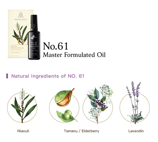 Easearoma Master Series No. 61 For Arm & Leg Formulated Oil 50ml Premium Essential Oil German Aromatherapy Body Care